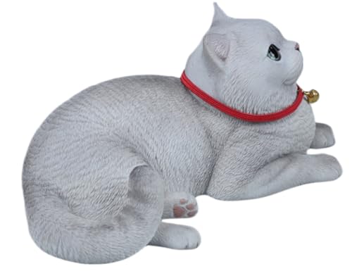 HiPlay JXK Collectible Cat Figure: Shorthair Cat, Expertly Hand-Painted, Lifelike, Safe Resin, 1:3 Scale Miniature Animal Figurine