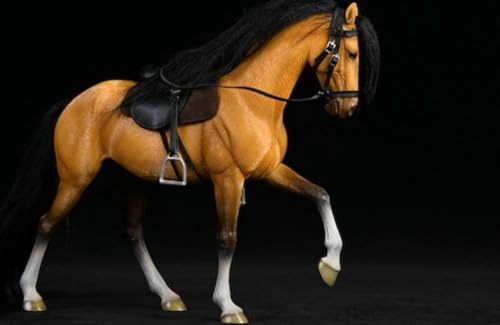 HiPlay JXK Collectible Horse Figure: ILI Horse, Expertly Hand-Painted, Lifelike, Safe Resin, 1:12 Scale Miniature Animal Figurine