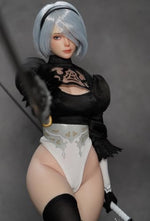 JUGUETE Conjunto completo: Robot humanoide 2B, diseño de ojos sin costuras y móviles, figura de acción femenina en miniatura a escala 1:6