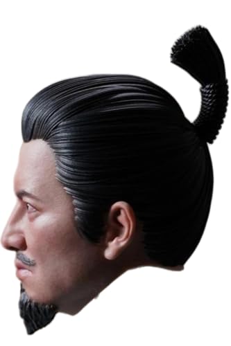 HiPlay Super Duck 1:6 Scale Male Head Sculpt, Nobunaga Kimura Samurai Head Sculpture with Neck for 12-inch Action Figures