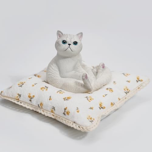 HiPlay JXK Collectible Cat Figure: Lazy Cat 8.0, Expertly Hand-Painted, Lifelike, Safe Resin, 1:6 Scale Miniature Animal Figurine