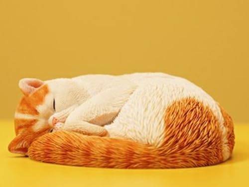 HiPlay JXK Collectible Cat Figure: Sleepy Cat 3.0, Expertly Hand-Painted, Lifelike, Safe Resin, 1:6 Scale Miniature Animal Figurine