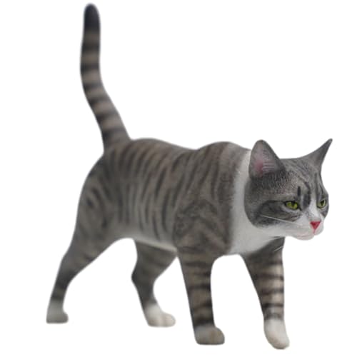 HiPlay JXK Collectible Cat Figure: Felis Catus Model, Expertly Hand-Painted, Lifelike, Safe Resin, 1:6 Scale Miniature Animal Figurine