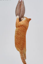 JXK Collectible Cat Figure: Cats That eat Fish 2.0, Expertly Hand-Painted, Lifelike, Safe Resin, 1:6 Scale Miniature Animal Figurine