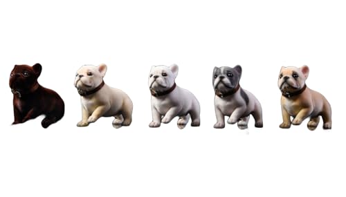 HiPlay JXK Collectible Dog Figure: Bulldog, Expertly Hand-Painted, Lifelike, Safe Resin, 1:6 Scale Miniature Animal Figurine