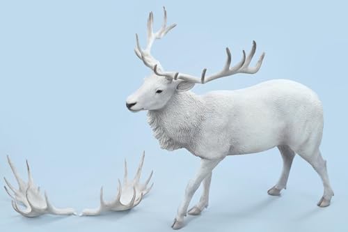 HiPlay JXK Collectible Deer Figure: Reindeer, Expertly Hand-Painted, Lifelike, Safe Resin, 1:6 Scale Miniature Animal Figurine