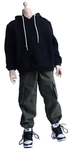 1/12 Scale Figure Doll Clothes: Hooded Sweatshirt Set Collectible Accessory