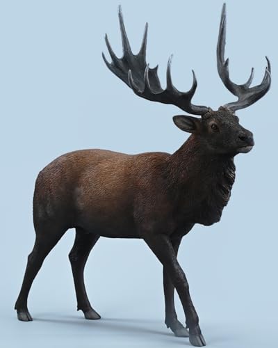 HiPlay JXK Collectible Deer Figure: Reindeer, Expertly Hand-Painted, Lifelike, Safe Resin, 1:6 Scale Miniature Animal Figurine