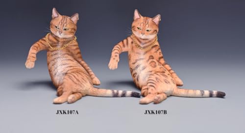 HiPlay JXK Collectible Cat Figure: Leopard Cat, Expertly Hand-Painted, Lifelike, Safe Resin, 1:6 Scale Miniature Animal Figurine