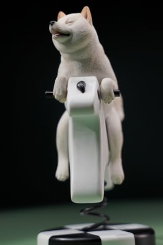 HiPlay JXK Collectible Dog Figure: Rocking Horse Shiba Inu, Expertly Hand-Painted, Lifelike, Safe Resin, 1:6 Scale Miniature Animal Figurine