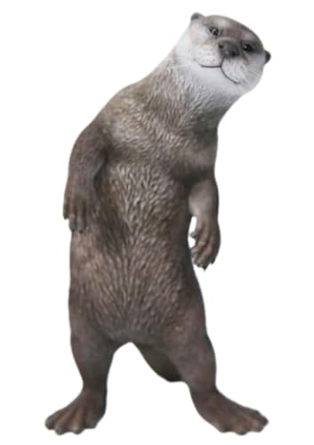 HiPlay JXK Collectible Otter Figure: Eurasian River Otter, Expertly Hand-Painted, Lifelike, Safe Resin, 1:6 Scale Miniature Animal Figurine