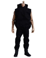 Vêtements de poupée à l'échelle 1/12 : sweat à capuche sans manches, pantalon long, ensemble de collection