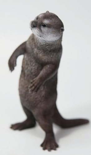 HiPlay JXK Collectible Otter Figure: Eurasian River Otter, Expertly Hand-Painted, Lifelike, Safe Resin, 1:6 Scale Miniature Animal Figurine