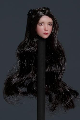 1:12 Scale Female Head Sculpt, Cute Girl Head Sculpture for 6-inch Action Figures