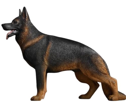 HiPlay JXK Collectible Dog Figure: Shepherd, Expertly Hand-Painted, Lifelike, Safe Resin, 1:12 Scale Miniature Animal Figurine