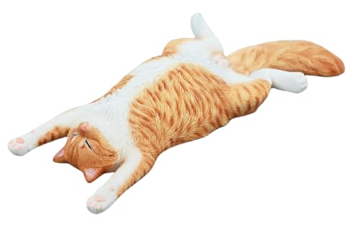 HiPlay JXK Collectible Cat Figure: Lie Flat Cat, Expertly Hand-Painted, Lifelike, Safe Resin, 1:6 Scale Miniature Animal Figurine