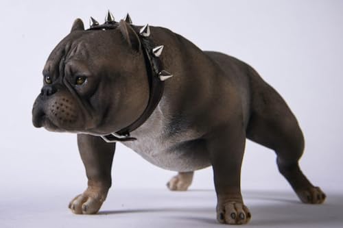 HiPlay JXK Collectible Dog Figure: Bully Dog, Expertly Hand-Painted, Lifelike, Safe Resin, 1:6 Scale Miniature Animal Figurine