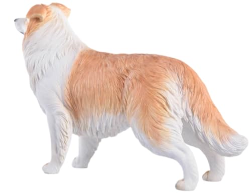 HiPlay JXK Collectible Dog Figure: Border Collie, Expertly Hand-Painted, Lifelike, Safe Resin, 1:6 Scale Miniature Animal Figurine