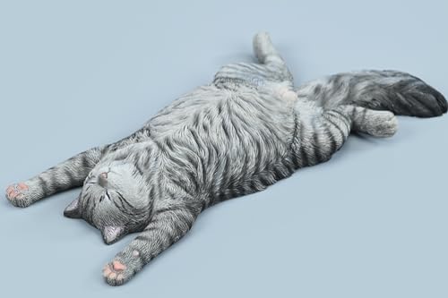 HiPlay JXK Collectible Cat Figure: Lie Flat Cat, Expertly Hand-Painted, Lifelike, Safe Resin, 1:6 Scale Miniature Animal Figurine