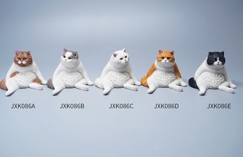 HiPlay JXK Collectible Cat Figure: Lazy Cat 5.0, Expertly Hand-Painted, Lifelike, Safe Resin, 1:6 Scale Miniature Animal Figurine