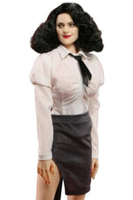 1/6 Scale Figure Doll Clothes: Blue Long Sleeve Blouse Wrap Skirt for 12-inch Collectible Action Figure