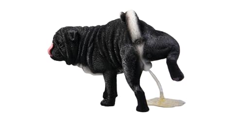 Figura de perro coleccionable JXK: Pug con patas levantadas, pintada a mano por expertos, resina realista y segura, miniatura a escala 1:6 JXK069A