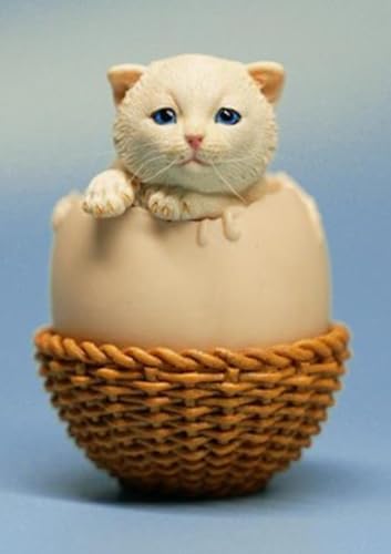 HiPlay JXK Collectible Cat Figure: The Cat in The Eggshell, Expertly Hand-Painted, Lifelike, Safe Resin, 1:6 Scale Miniature Animal Figurine