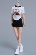 1/6 Scale Figure Doll Clothes: Short-Sleeved Wrap-Around Skirt Set for 12-inch Collectible Action Figure
