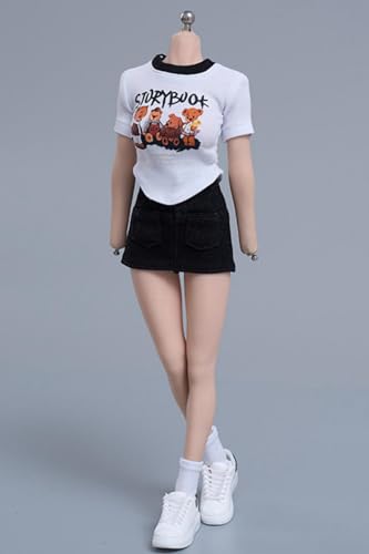 1/6 Scale Figure Doll Clothes: Short-Sleeved Wrap-Around Skirt Set for 12-inch Collectible Action Figure
