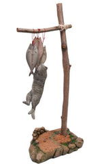 JXK Collectible Cat Figure: Cats That eat Fish 2.0, Expertly Hand-Painted, Lifelike, Safe Resin, 1:6 Scale Miniature Animal Figurine