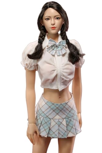 1/6 Scale Figure Doll Clothes: Green Bubble Sleeve Short Blouse Halter for 12-inch Collectible Action Figure
