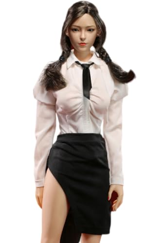 HiPlay 1/6 Scale Figure Doll Clothes: Blue Long Sleeve Blouse Wrap Skirt for 12-inch Collectible Action Figure