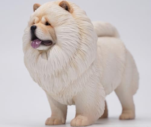 HiPlay JXK Collectible Dog Figure: Chow Chow, Expertly Hand-Painted, Lifelike, Safe Resin, 1:6 Scale Miniature Animal Figurine