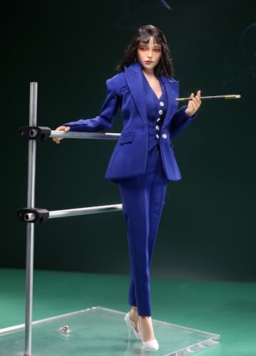 1/6 Scale Figure Doll Clothes: Blue Female Slim-Fit Suit for 12-inch Collectible Action Figure