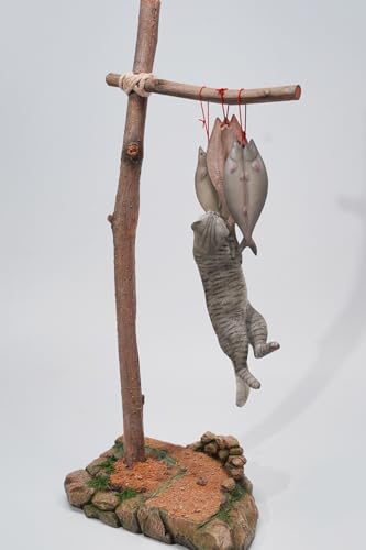 JXK Collectible Cat Figure: Cats That eat Fish 2.0, Expertly