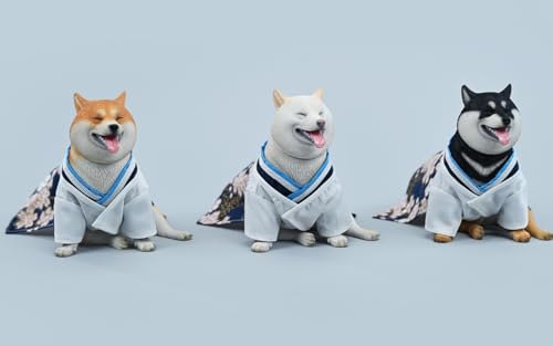 HiPlay JXK Collectible Dog Figure: Shiba Inu, Expertly Hand-Painted, Lifelike, Safe Resin, 1:6 Scale Miniature Animal Figurine