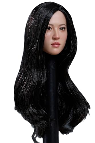 HiPlay 1:6 Scale Female Head Sculpt, Asia Girl Movable Eyes Head Sculpture for 12-inch Action Figures