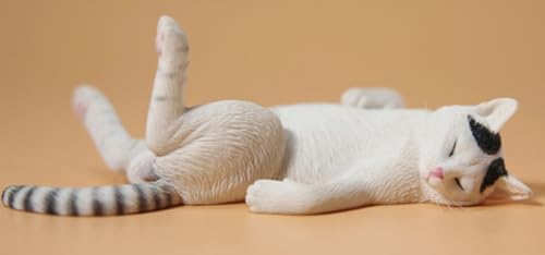 HiPlay JXK Collectible Cat Figure: Lethargic Cat 5.0, Expertly Hand-Painted, Lifelike, Safe Resin, 1:6 Scale Miniature Animal Figurine