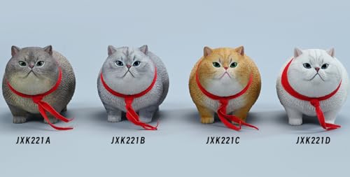 HiPlay JXK Collectible Cat Figure: Fat Cat 5.0, Expertly Hand-Painted, Lifelike, Safe Resin, 1:6 Scale Miniature Animal Figurine