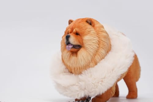 HiPlay JXK Collectible Dog Figure: Chow Chow, Expertly Hand-Painted, Lifelike, Safe Resin, 1:6 Scale Miniature Animal Figurine