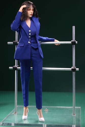 1/6 Scale Figure Doll Clothes: Blue Female Slim-Fit Suit for 12-inch Collectible Action Figure