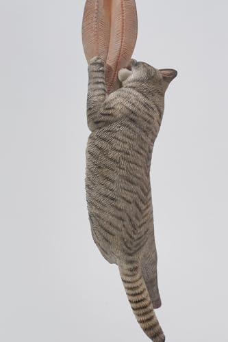 JXK Collectible Cat Figure: Cats That eat Fish 2.0, Expertly Hand-Painted, Lifelike, Safe Resin, 1:6 Scale Miniature Animal Figurine