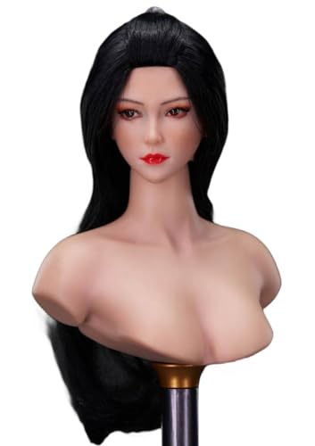 1:6 Scale Female Head Sculpt, Mu, Asia Girl Head Sculpture for 12-inch Action Figures
