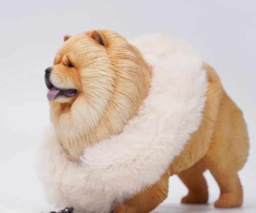 HiPlay JXK Collectible Dog Figure: Chow Chow, Expertly Hand-Painted, Lifelike, Safe Resin, 1:6 Scale Miniature Animal Figurine