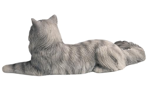 HiPlay JXK Collectible Cat Figure: Mini Maine Coon, Expertly Hand-Painted, Lifelike, Safe Resin, Miniature Animal Figurine