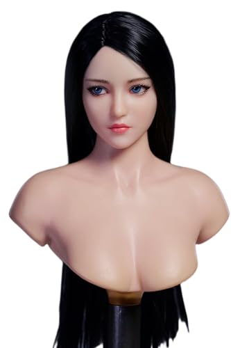 Escultura de cabeza femenina a escala 1:6, diseño de ojos móviles, escultura de cabeza de niña asiática para figuras de acción de 12 pulgadas YMT101A