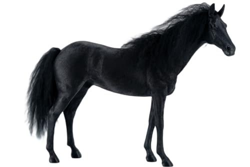 HiPlay JXK Collectible Horse Figure: Black Akhal-Teke Horses, Expertly Hand-Painted, Lifelike, Safe Resin, 1:6 Scale Miniature Animal Figurine