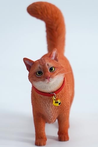 HiPlay JXK Collectible Cat Figure: The Somali Cat, Expertly Hand-Painted, Lifelike, Safe Resin, 1:6 Scale Miniature Animal Figurine