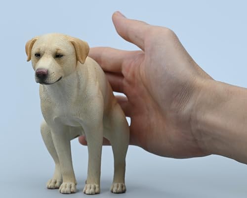 HiPlay JXK Collectible Dog Figure: Labrador, Expertly Hand-Painted, Lifelike, Safe Resin, 1:6 Scale Miniature Animal Figurine