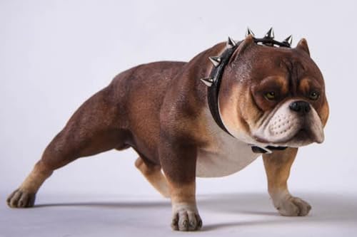 HiPlay JXK Collectible Dog Figure: Bully Dog, Expertly Hand-Painted, Lifelike, Safe Resin, 1:6 Scale Miniature Animal Figurine